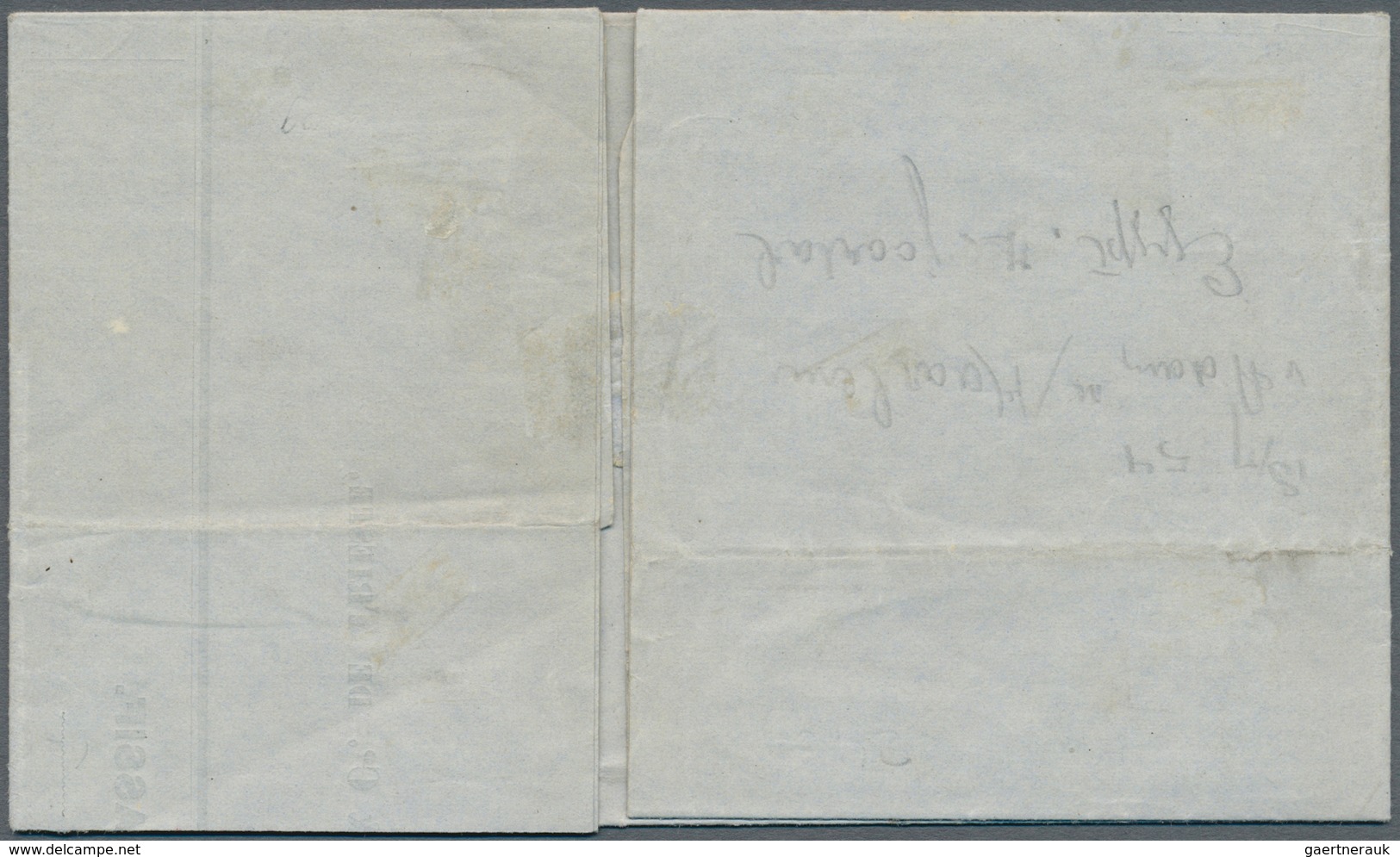 Niederlande: 1854, Inside Printed Envelope Sent From Trieste (6.Jul. 1854) To Amsterdam, There Uprat - Andere & Zonder Classificatie