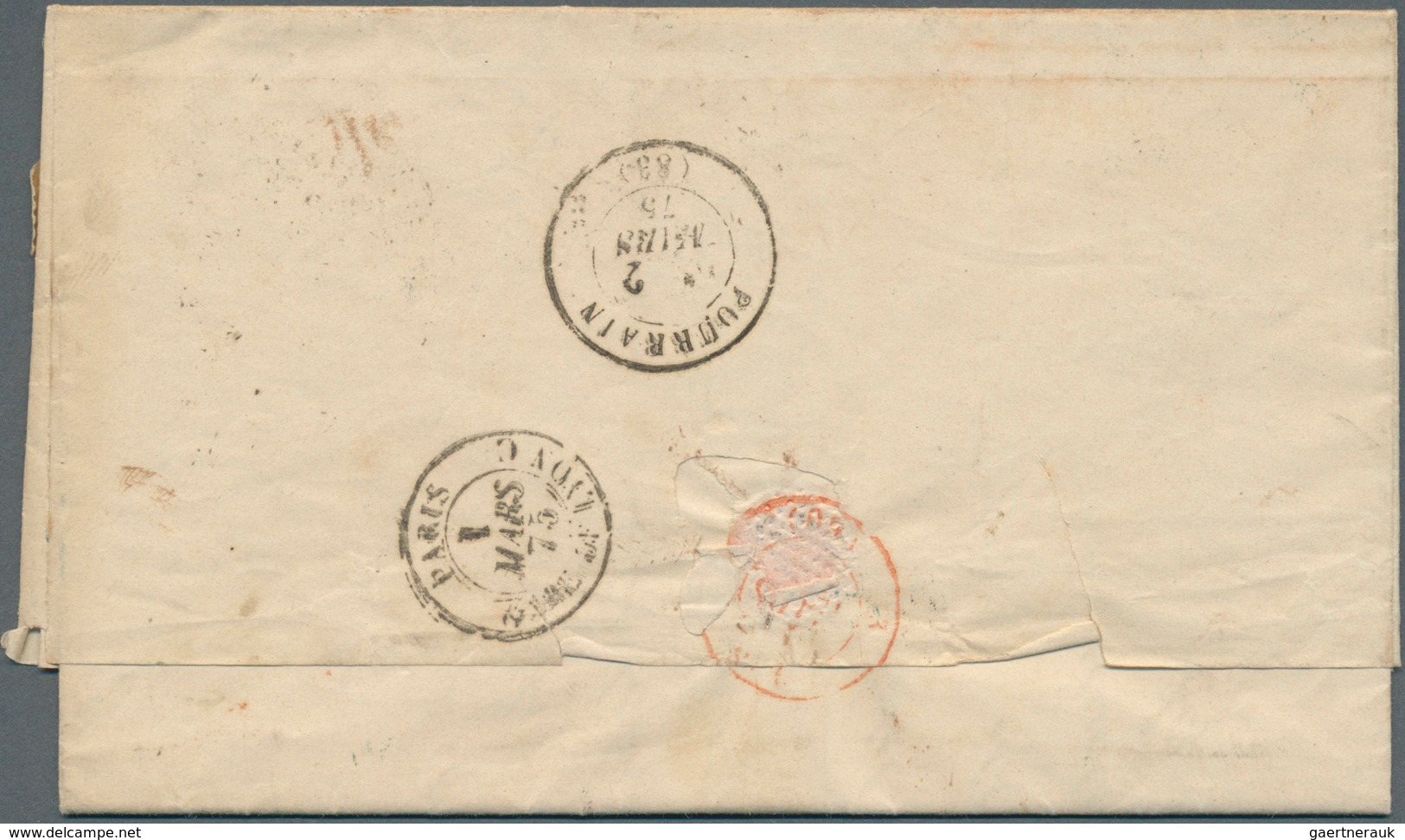 Norwegen: 1875, Registered Folded Letter, Franked With 24 Sk. Coat Of Arms Brown And Pair Of 1 Sk. P - Cartas & Documentos