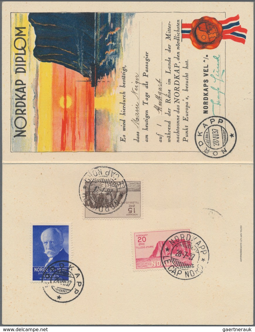 Norwegen: 1930's NORDKAP: Complete Set Of 1930 'Nordkap' Issue Along With Three Values Of 1932 'Bjør - Covers & Documents