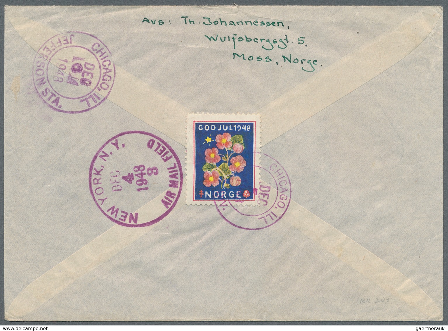 Norwegen: 1948 Registered Cover With Attractive Multiple Franking 25+5 On 20+10 In Red From Moss To - Brieven En Documenten