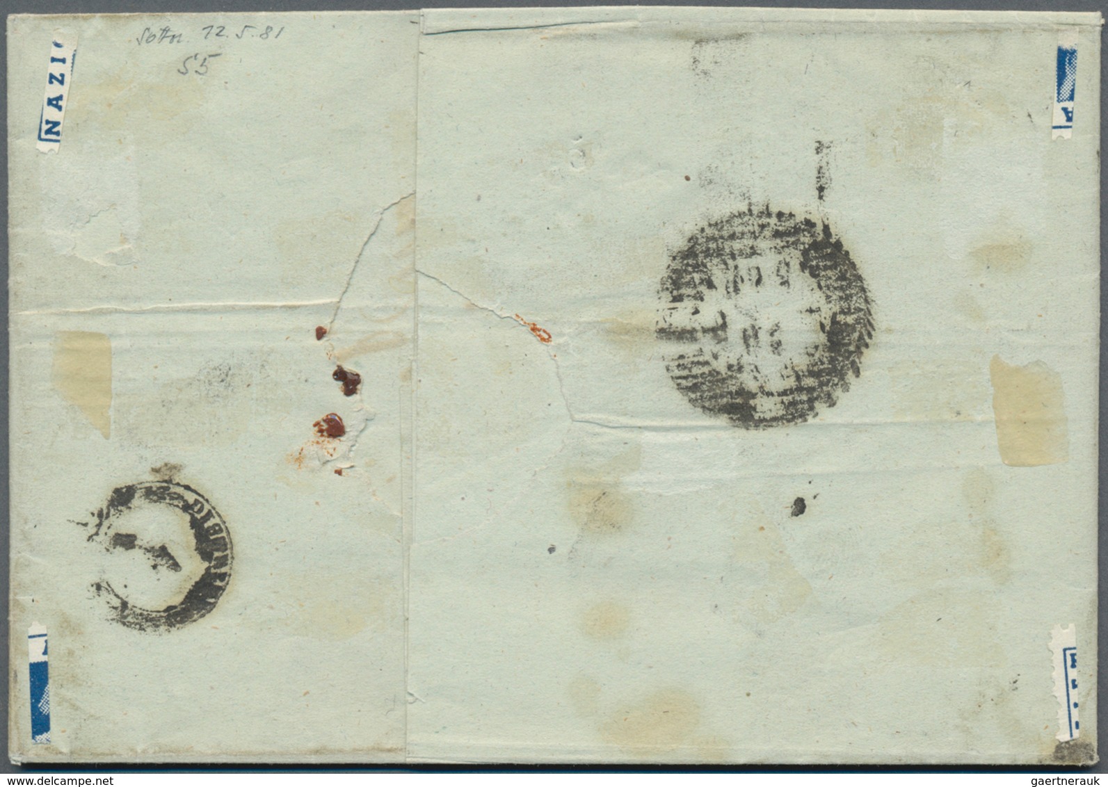 Österreich: 1850, 1 Kreuzer Orange Und 2 Kr Grau (dunklere Nuance) Entwertet Mit K1 RIVA Auf Kpl. Fa - Otros & Sin Clasificación