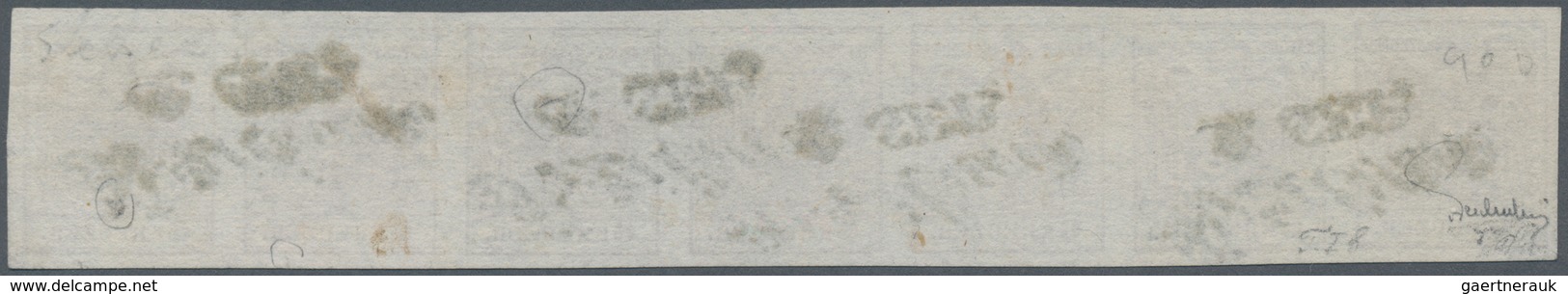 Österreich: 1850, 6 Kreuzer Braun Im Waager. 7er-Streifen Type Ib Entwertet Mit 4x L2 "PRZIBRAM", Di - Sonstige & Ohne Zuordnung