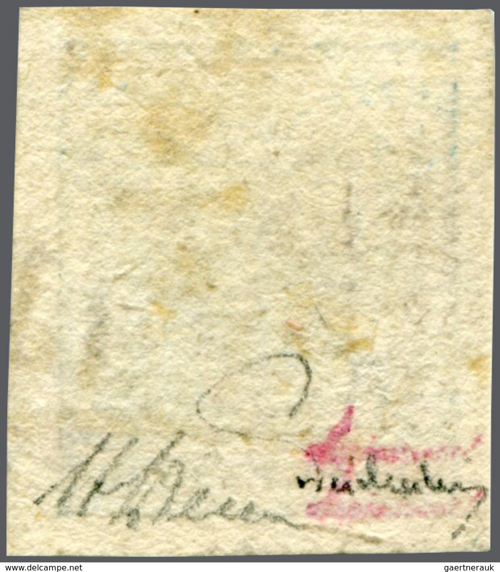 Österreich: 1850, 9 Kreuzer Blau, Handpapier, Type IIIa, Platte 5, SENKRECHT GESTREIFTES Papier, All - Other & Unclassified