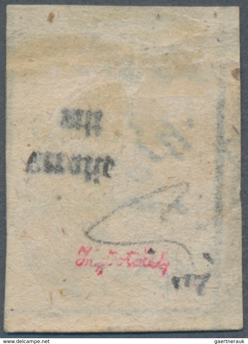 Österreich: 1851, (6 Kr) Ockergelb, Type I B, Sog. "Gelber Merkur", Auf Kleinem Stück Eines Adressze - Other & Unclassified