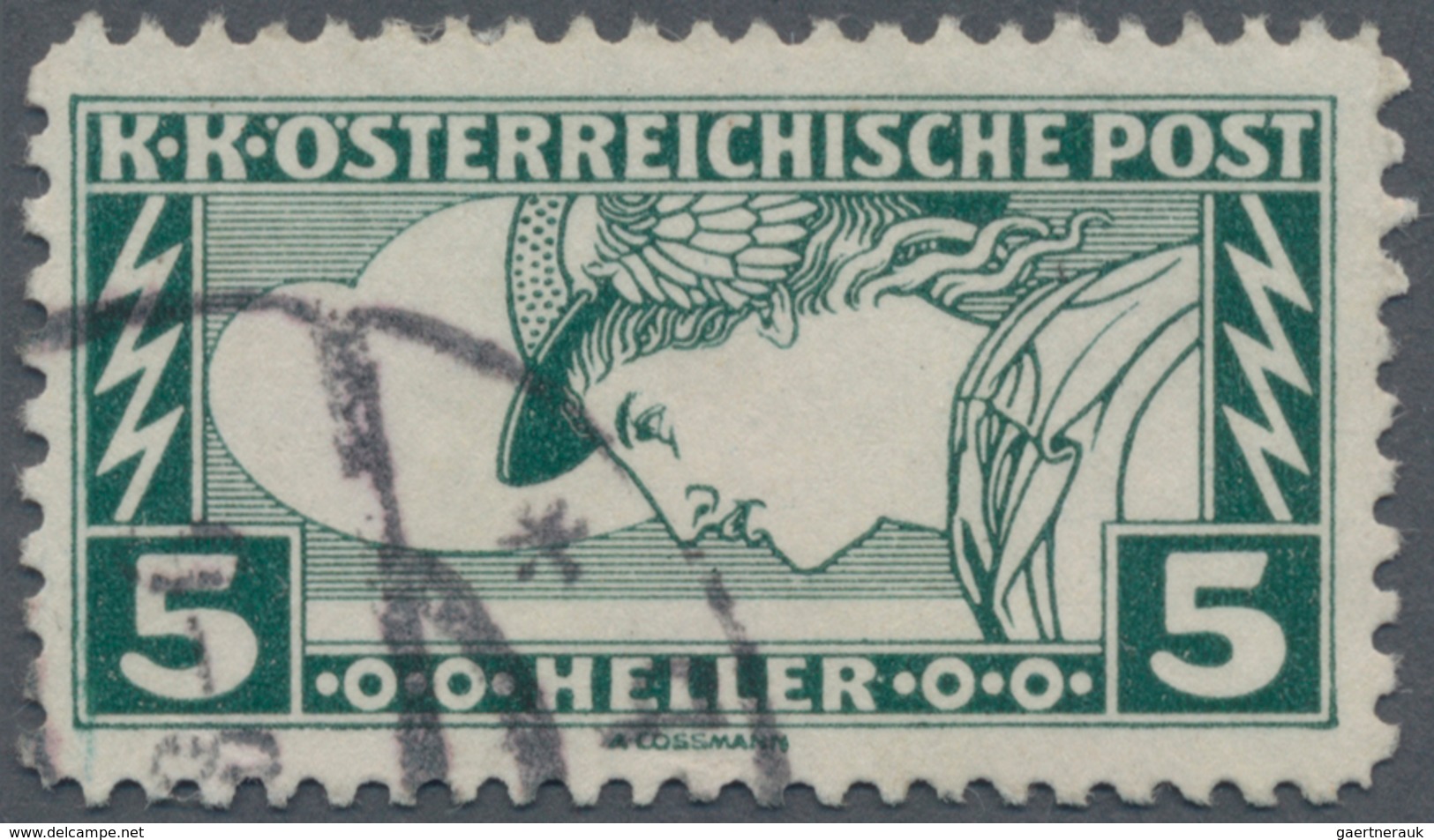 Österreich: 1917, Drucksachen-Eilmarke 5 H. Schwärzlichopalgrün, Linienmischzähnung 12½:11½, Entwert - Other & Unclassified