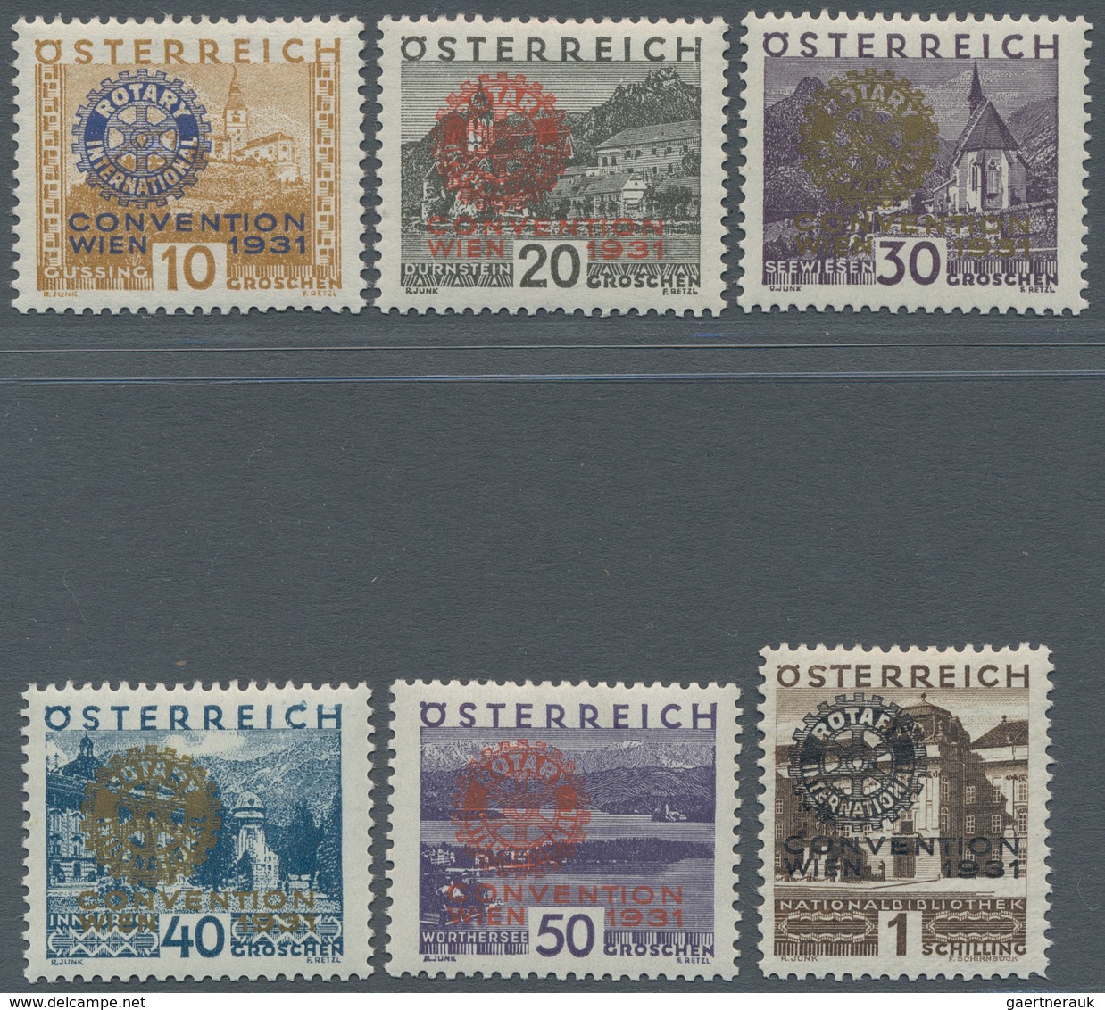Österreich: 1931, "Rotary"-Kongreß, Tadellos Postfrischer Satz, Mi. 650,-- - Other & Unclassified