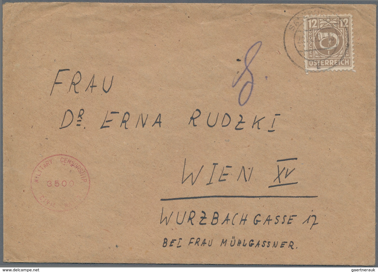 Österreich: 1945, SCHMUGGELPOST, Brief Aus Bergen-Enkheim Kr.Hanau In Deutschland Nach Wien, Geschmu - Andere & Zonder Classificatie