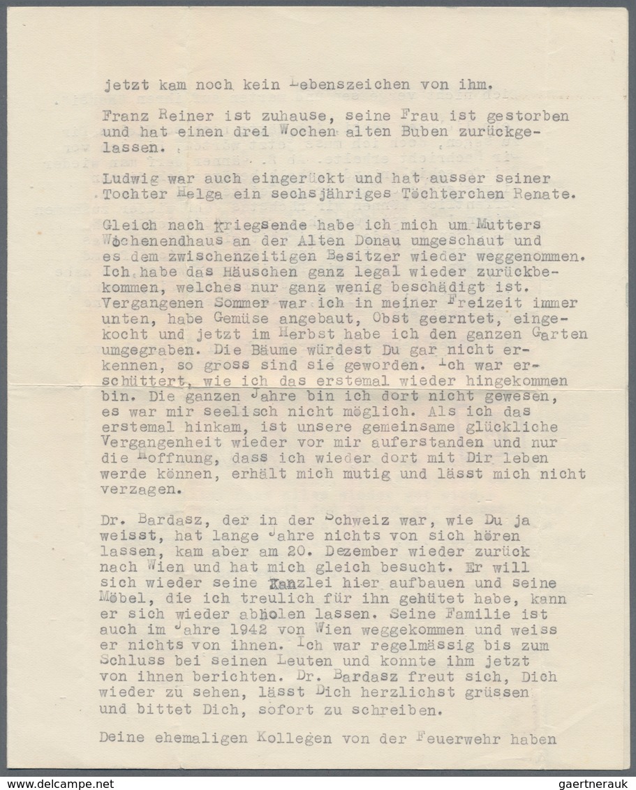Österreich: 1946, 50 Gr Dunkelblau "Landschaften", Einzelfrankatur Auf Brief Von WIEN, 2.1.46, Nach - Other & Unclassified