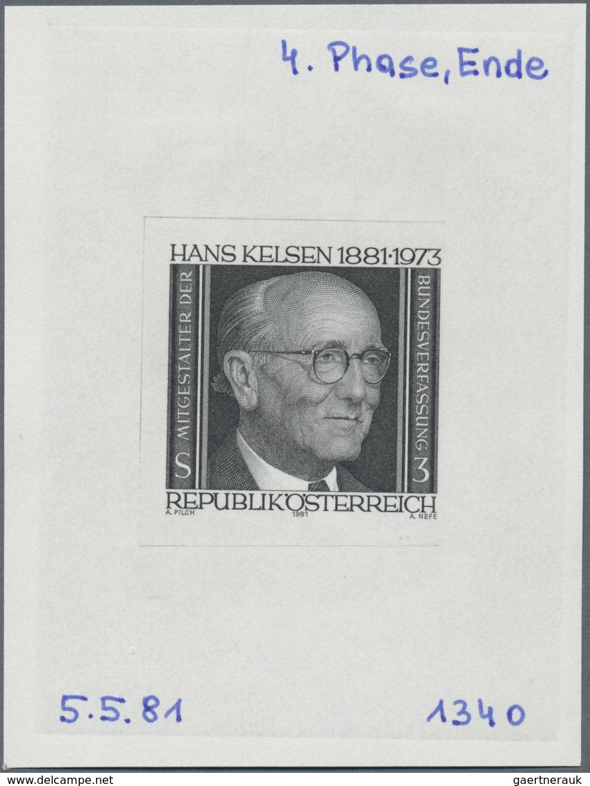 Österreich: 1981. Probedruck In Schwarz Für Die Ausgabe "100. Geburtstag Von Hans Kelsen, Staatsrech - Other & Unclassified