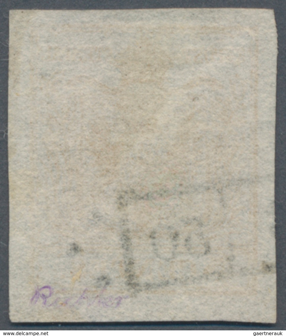 Österreich - Lombardei Und Venetien: 1850, 5 C. Gelb Auf Handpapier Als Erstdruck, Gut Gerandete Mar - Lombardije-Venetië