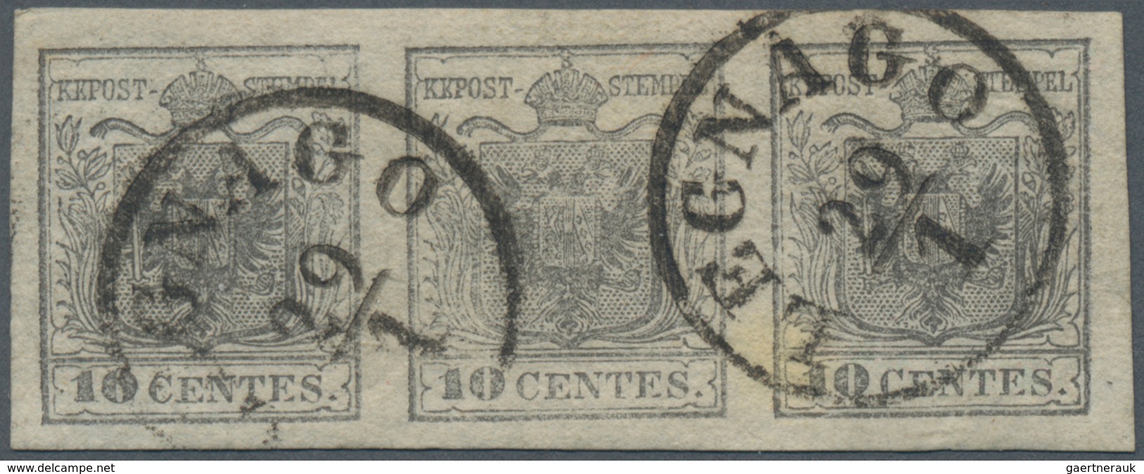 Österreich - Lombardei Und Venetien: 1850, 1 Kr Silbergrau, Erstdruck, Handpapier Type I A Im Waager - Lombardije-Venetië
