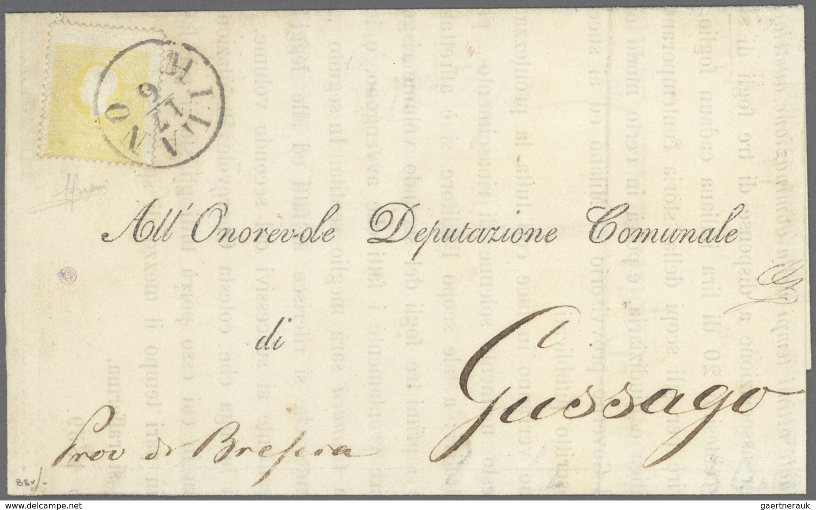 Österreich - Lombardei Und Venetien: 1859, 17. June. Very Rare Franking Of Mi 6 Type II Lombardo Ven - Lombardy-Venetia