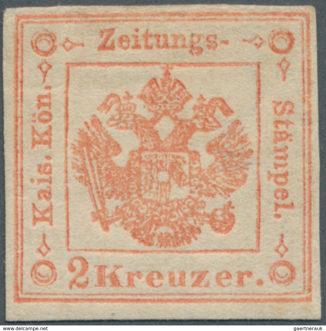 Österreich - Lombardei Und Venetien - Zeitungsstempelmarken: 1858, 2 Kr Mattrot, Allseits Vollrandig - Lombardy-Venetia