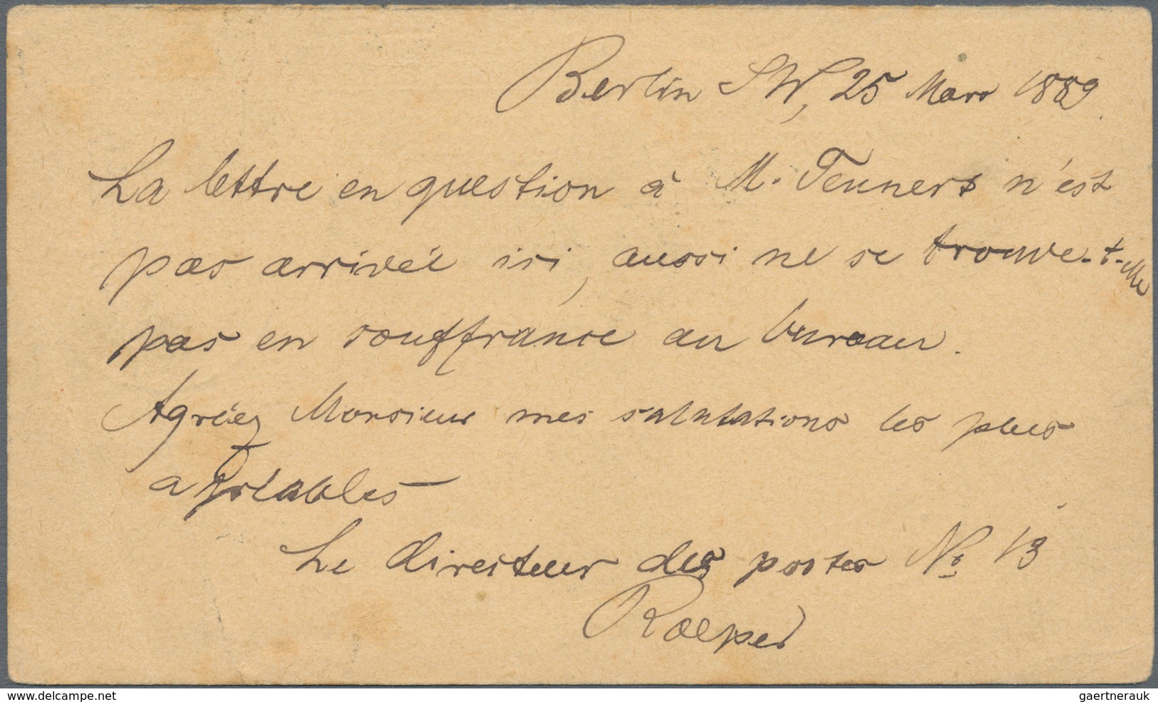 Österreichische Post In Der Levante: 1889, 20 Para Auf 5 Kr. Rosa Ganzsache Antwortteil Geschrieben - Eastern Austria