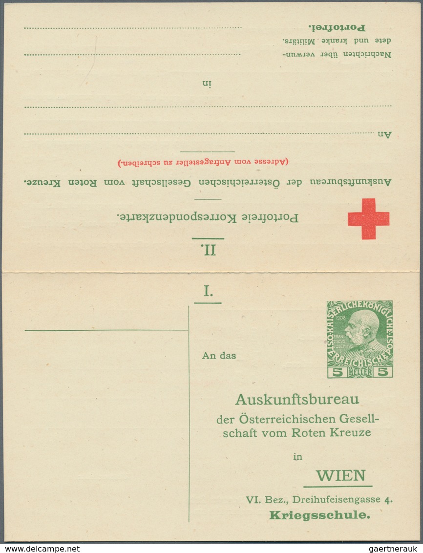 Österreich - Ganzsachen: 1914 Ungebrauchte Doppelkarte 5 Heller Grün (nur Frageteil) Auf Rahmfarben, - Other & Unclassified