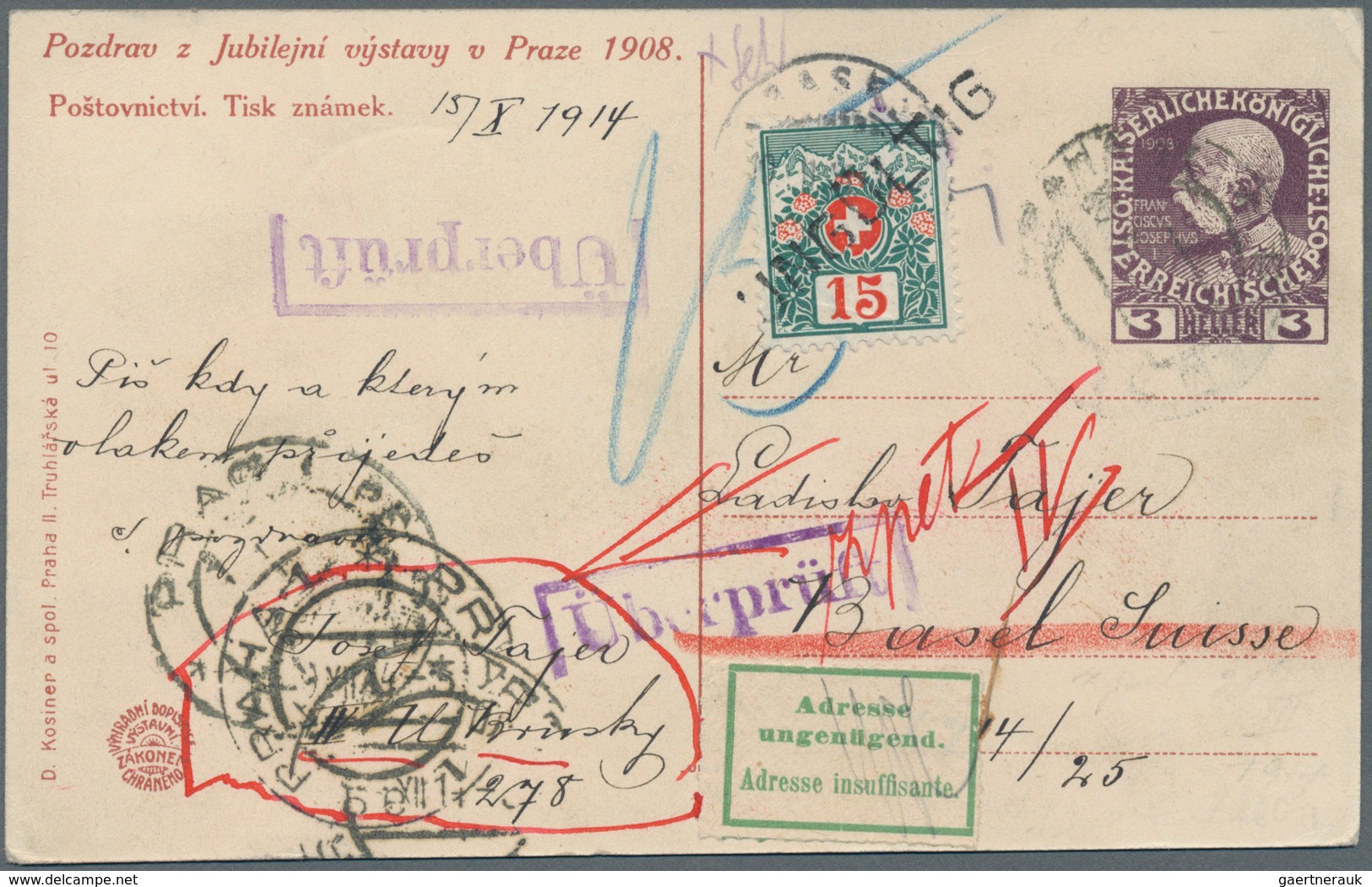 Österreich - Privatganzsachen: 1908/1914. Privat-Postkarte 3 H Franz Joseph "Pozdrav Z Jubilejni Vys - Andere & Zonder Classificatie