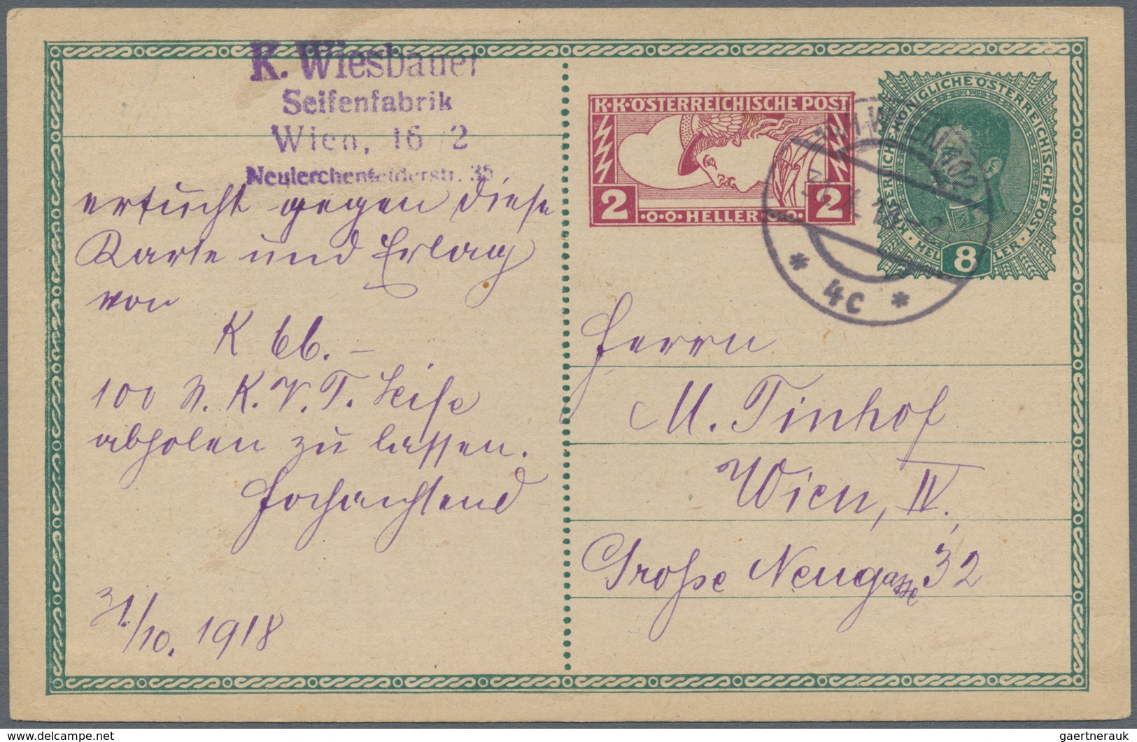 Österreich - Privatganzsachen: 1918/1919, 2 H Eilmarke Als Privater Waager. Wertstempelzudruck Auf 8 - Andere & Zonder Classificatie