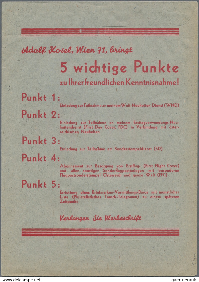 Österreich - Privatganzsachen: 1945, 5 (Pfg) Grün Wappen, Privater Wertstempeleindruck Auf Ungebrauc - Other & Unclassified