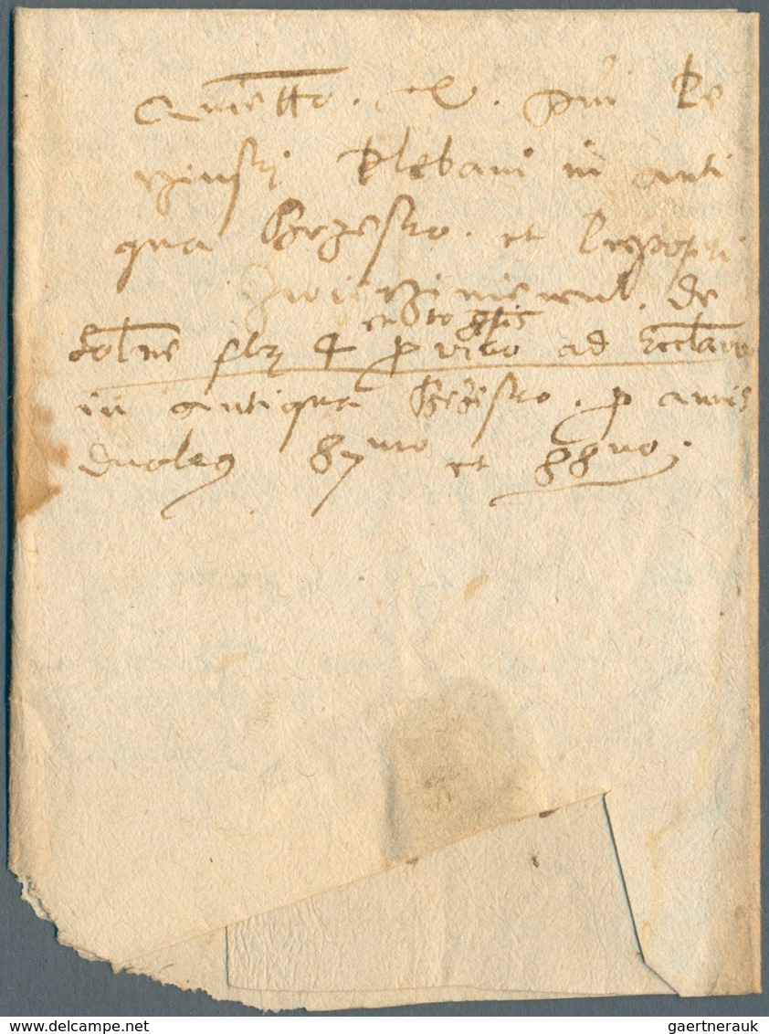 Polen - Vorphilatelie: 1588, Letter From KRAKAU With Small Paper Seal. Have A Look. - ...-1860 Voorfilatelie