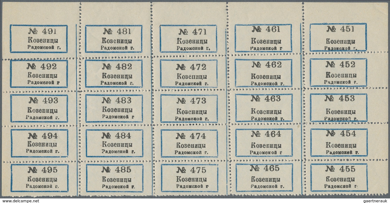 Polen - Russische Periode: Ca. 1910 Unused Red Registration Labels For Registered Mail And Unused Bl - Other & Unclassified