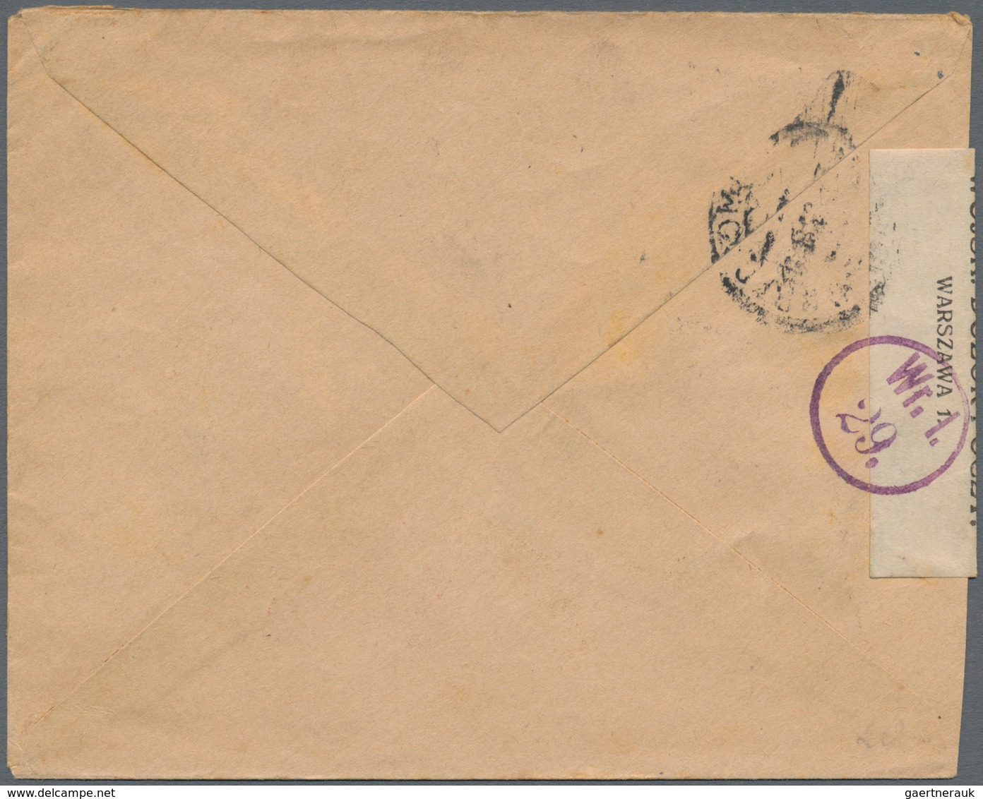 Polen - Ganzsachen: 1920, Envelope 25 F. Uprated 10 F., 15 F., 20 F. And 1 M. Tied "WARSZAWA 5.8.20" - Postwaardestukken