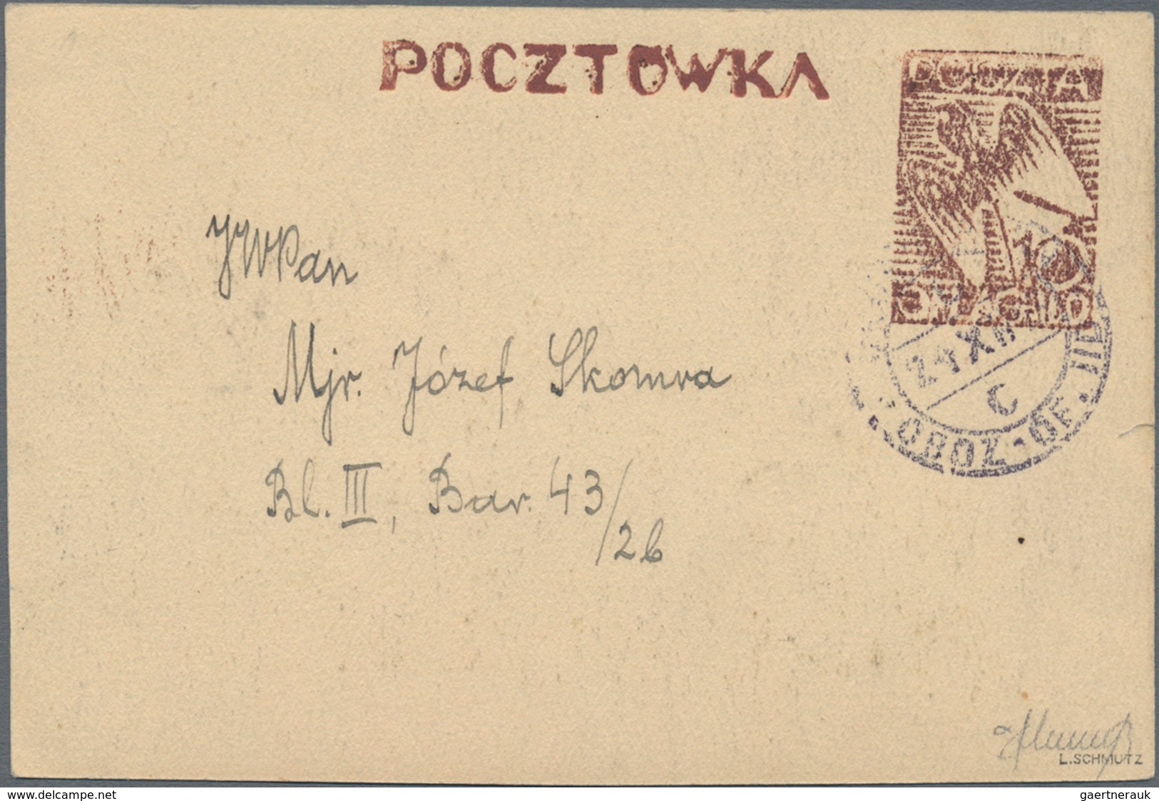 Polen - Lagerpost: Gross-Born - Ganzsachen: 1943, 10 F Stationery Card Addressed To Barack43 Dated " - Postwaardestukken