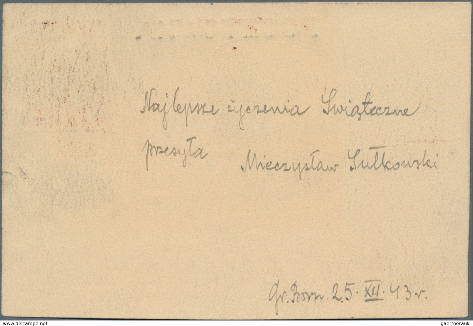 Polen - Lagerpost: Gross-Born - Ganzsachen: 1943, 10 F Stationery Card Addressed To Barack43 Dated " - Postwaardestukken