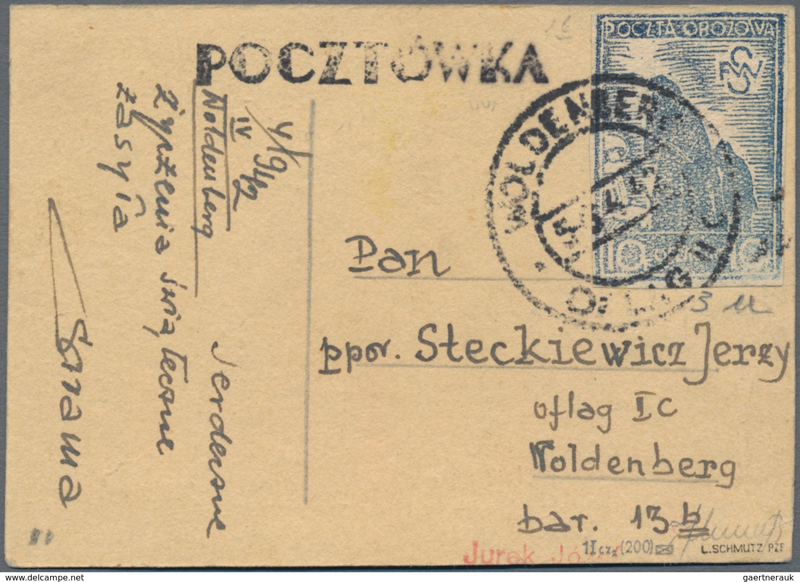 Polen - Lagerpost: Woldenberg: 1942, Internal Camp Mail 10 F Rough Yellowish Thick Paper On Provisio - Other & Unclassified
