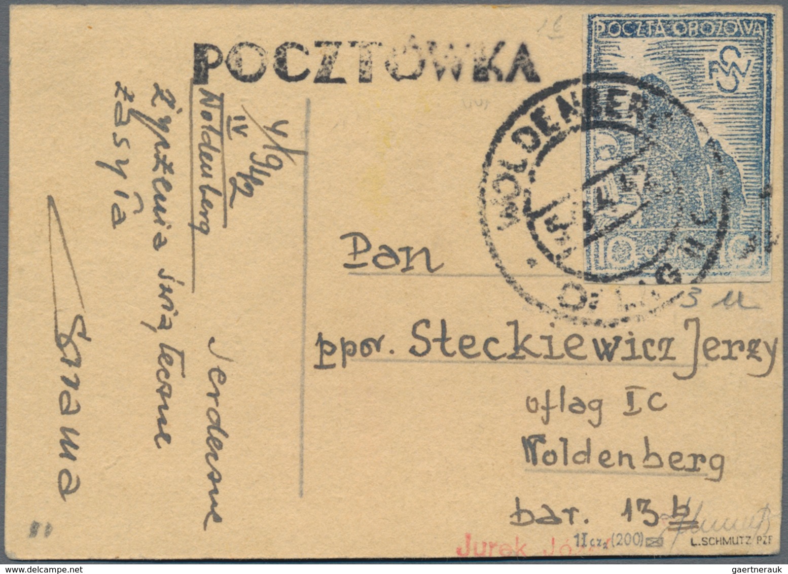 Polen - Lagerpost: Woldenberg: 1942, Internal Camp Mail 10 F Rough Yellowish Thick Paper On Provisio - Andere & Zonder Classificatie