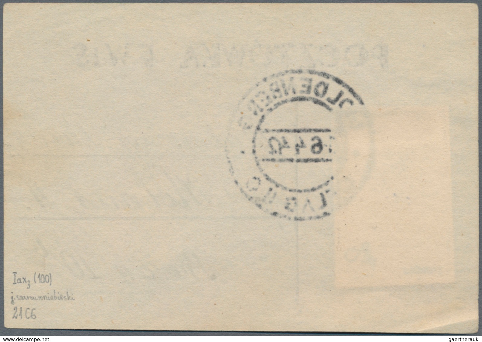Polen - Lagerpost: Woldenberg: 1942, Internal Camp Mail 10 F White Smooth Thick Paper On Provisional - Other & Unclassified