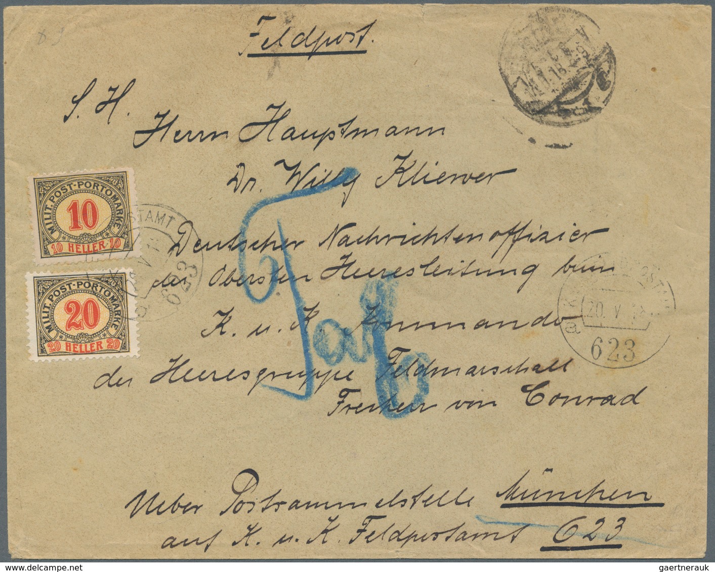 Polen - Besonderheiten: 1918, Unfranked Cover Endorsed “Feldpost”, Despatched By ELBING Post Office - Andere & Zonder Classificatie