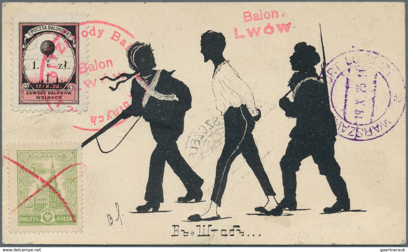 Polen - Besonderheiten: 1926, 19.X., Poland, Four Balloon Covers/cards "Poznań", "Lwów", "Kraków" An - Other & Unclassified