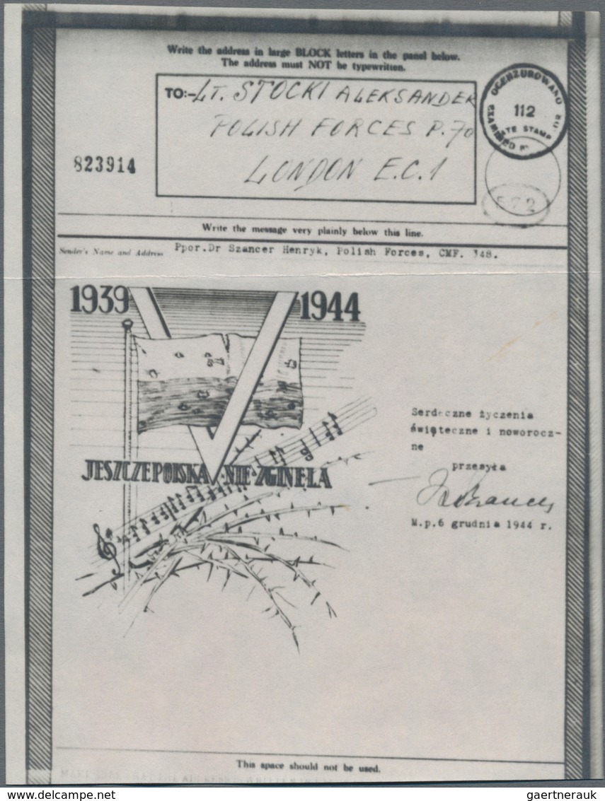 Polen - Besonderheiten: 1944 By Polish Censorship Examined Airgraph With Propaganda As Well As Polis - Other & Unclassified