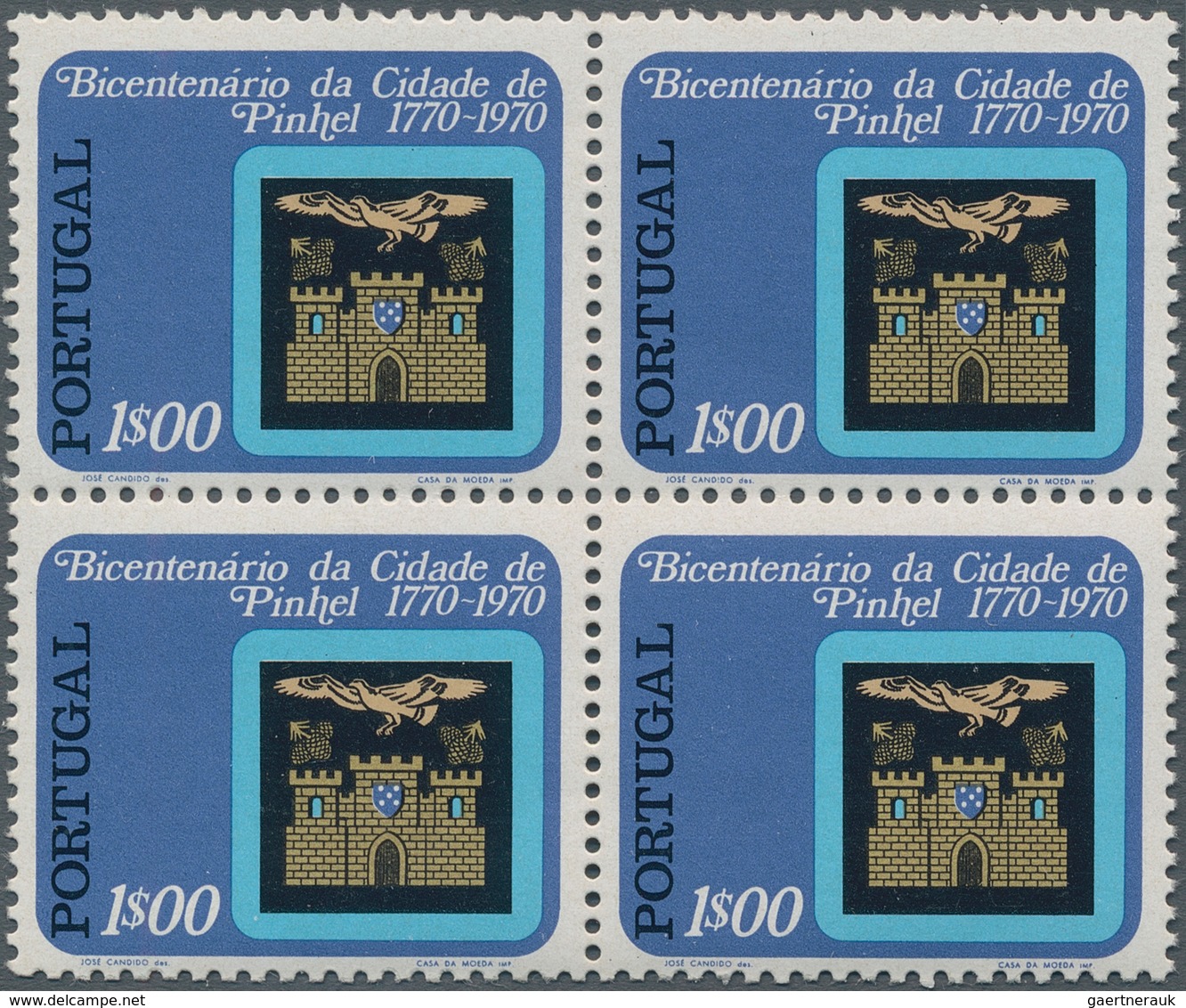 Portugal: 1972, 200 Years City Of Pinhel 1esc. (coat Of Arms) Perf. 12 X 12½ Block Of Four, Mint Nev - Other & Unclassified