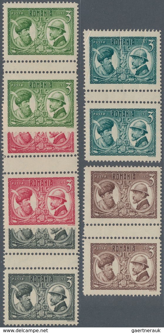 Rumänien: 1922, 3 Lei "King's Coronation" In Design Of The Issued 2 Lei Stamp (MiNr.290), Group Of P - Other & Unclassified