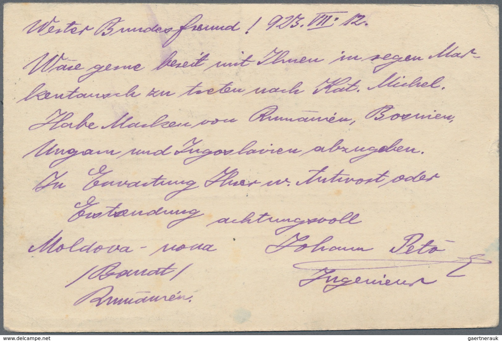 Rumänien - Ganzsachen: 1878/1923, Group Of 4 Different Postal Stationery Cards With Better Usages, C - Interi Postali