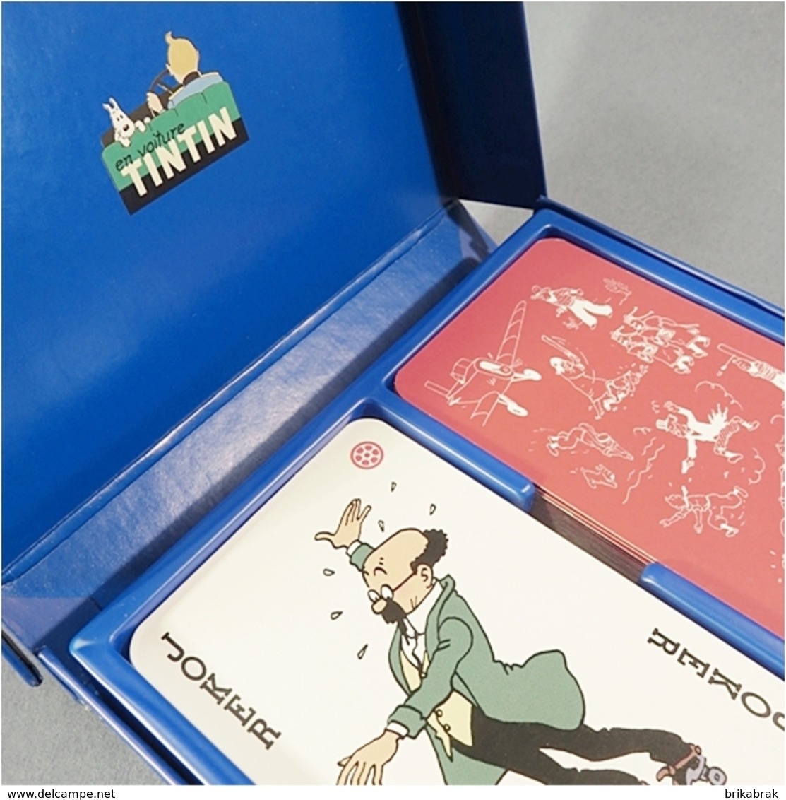 JEUX DE CARTES EN VOITURE TINTIN + BD Hergé Milou - Jouets Anciens