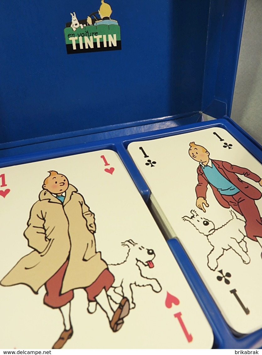 JEUX DE CARTES EN VOITURE TINTIN + BD Hergé Milou