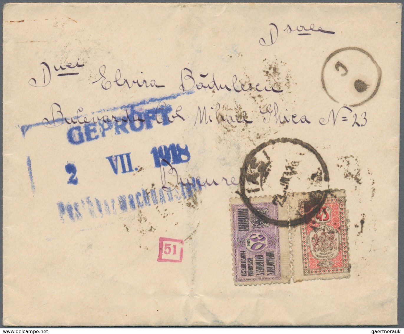 Rumänien - Besonderheiten: 1918, REVENUE STAMPS 30 B Violet/black And 45 B Red/brown "workers Insura - Other & Unclassified