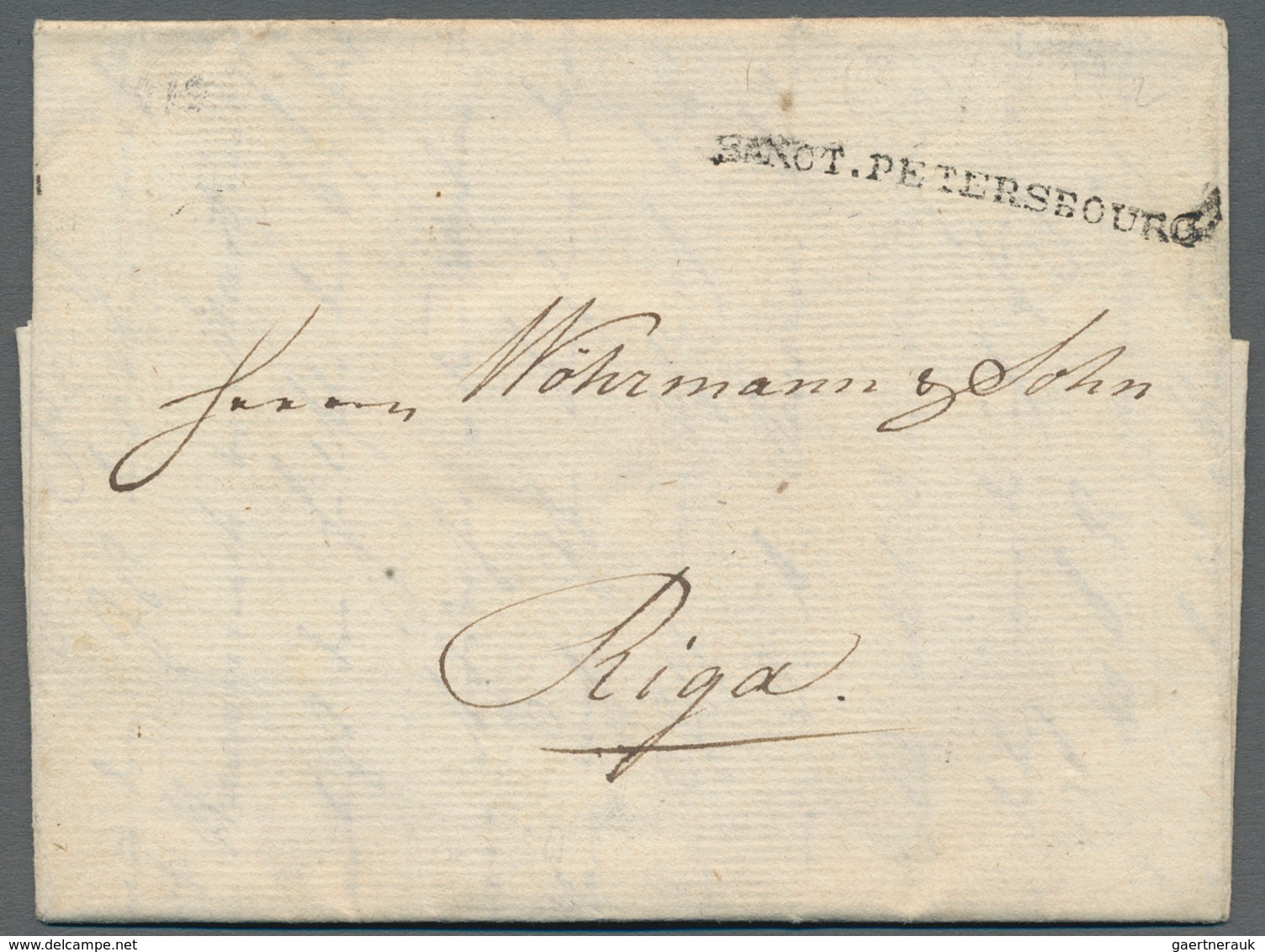 Russland - Vorphilatelie: 1812 FL Cover From Sanct Petersburg To Riga, Scarce And Rare Single Line C - ...-1857 Prephilately