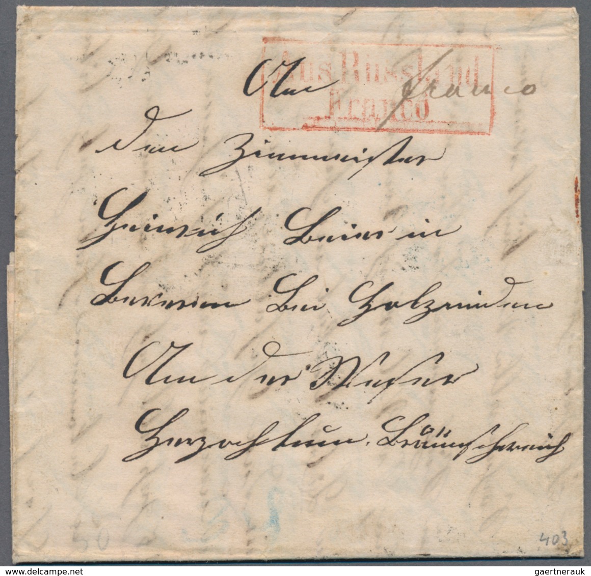 Russland - Vorphilatelie: 1861, Infrequnt Prepaid Letter (franco) From Saint Petersburg (Russia) Wit - ...-1857 Prephilately