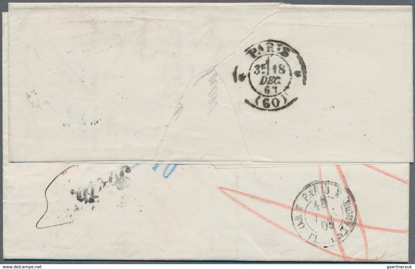 Russland: 1868/75 Two Letters Each Sent By Rail Mail, Once From Kharkov With Line 47 - 48 To Stocker - Cartas & Documentos