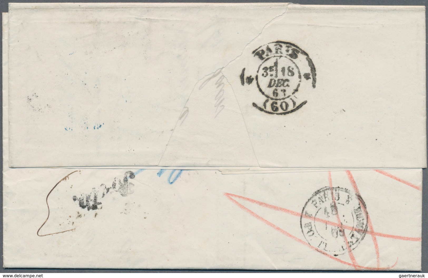 Russland: 1868/75 Two Letters Each Sent By Rail Mail, Once From Kharkov With Line 47 - 48 To Stocker - Brieven En Documenten