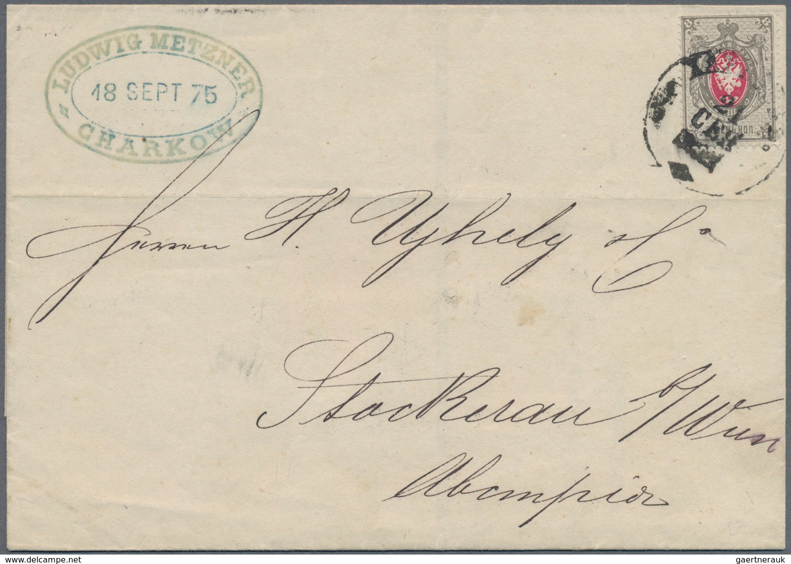 Russland: 1868/75 Two Letters Each Sent By Rail Mail, Once From Kharkov With Line 47 - 48 To Stocker - Cartas & Documentos