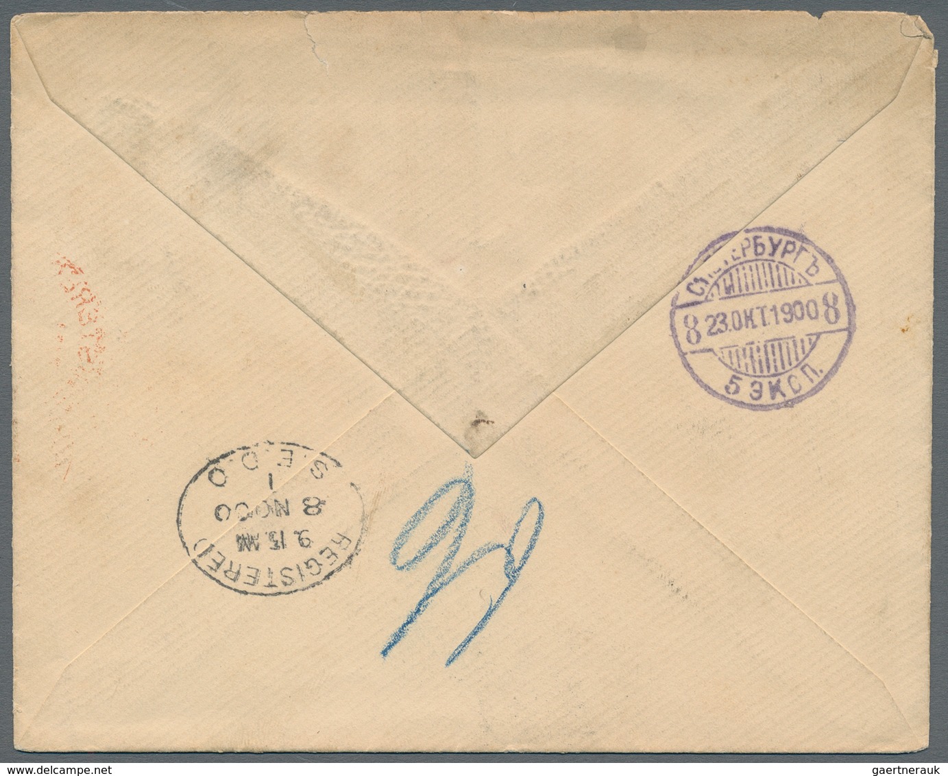 Russland: 1896/1902 Five Items All Sent From Different Telegraph PO Of St. Petersburg, Three Registe - Cartas & Documentos