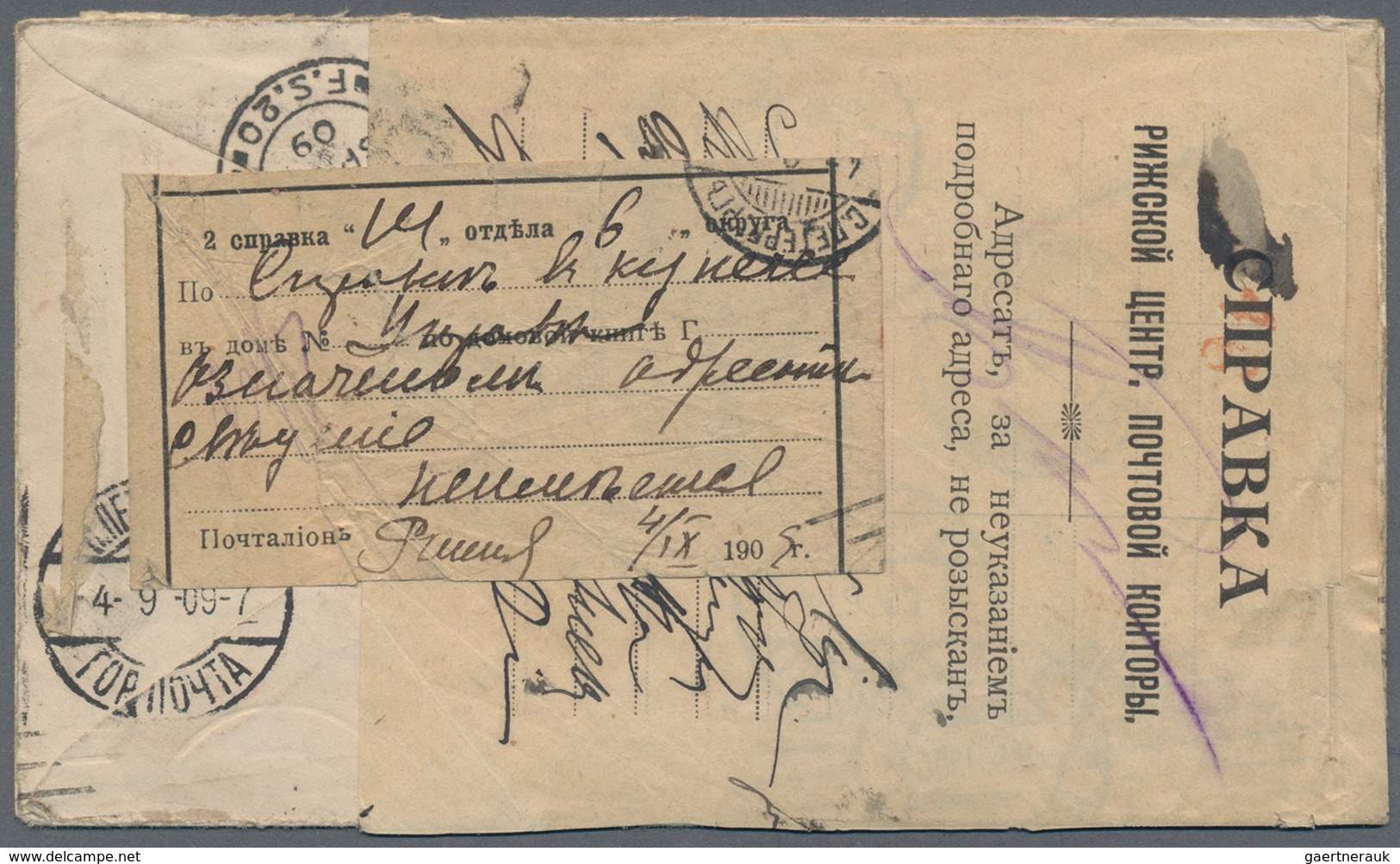 Russland: 1909 Incoming Mail, Letter From London With Perfin Franking To St. Petersburg, Then Forwar - Covers & Documents