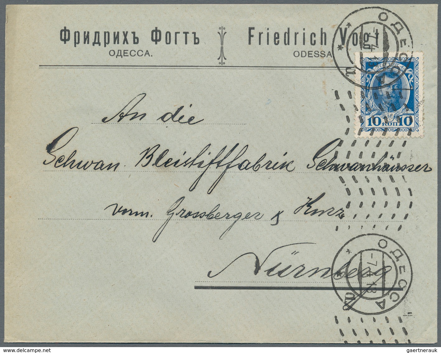 Russland: 1913 Two Covers Sent To Nuremberg, One By Registered Mail From Lougansk (Ukraine) And One - Brieven En Documenten