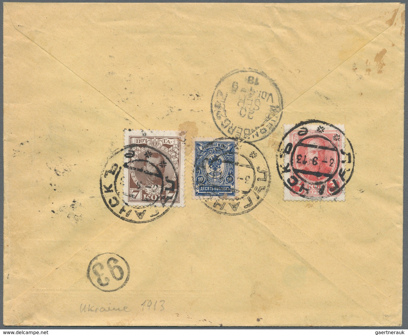 Russland: 1913 Two Covers Sent To Nuremberg, One By Registered Mail From Lougansk (Ukraine) And One - Covers & Documents