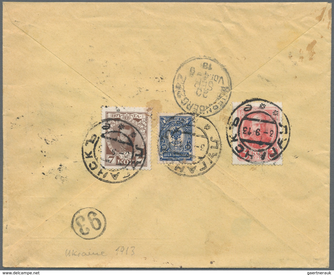 Russland: 1913 Two Covers Sent To Nuremberg, One By Registered Mail From Lougansk (Ukraine) And One - Brieven En Documenten