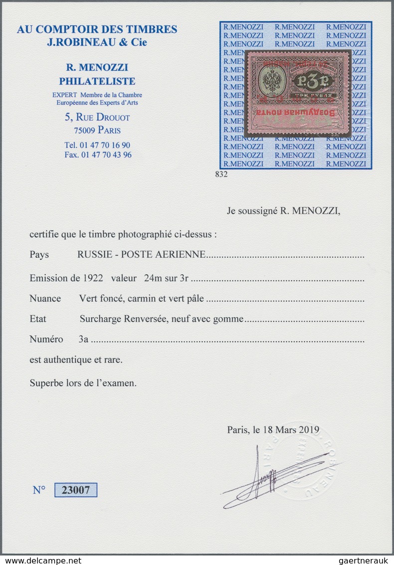 Russland - Dienstmarken: Russian Consular Airpost, 1922 24m On 3r, Type II, Position 16, SURCHARGE I - Tribunal Services